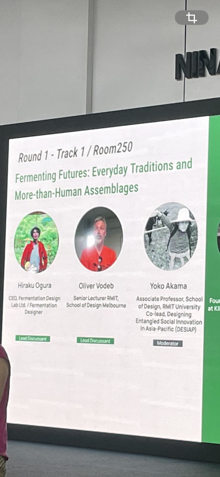 Fermenting Futuresの登壇者スライド。Day 4・Round 1・Track 1。